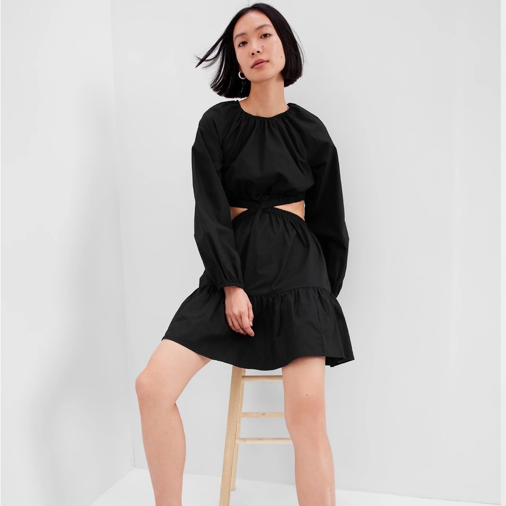 NWT Gap Black Criss-Cross Cutout Mini Dress Medium